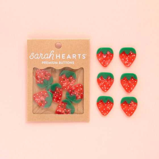 Strawberry Buttons | 1in | 6ct