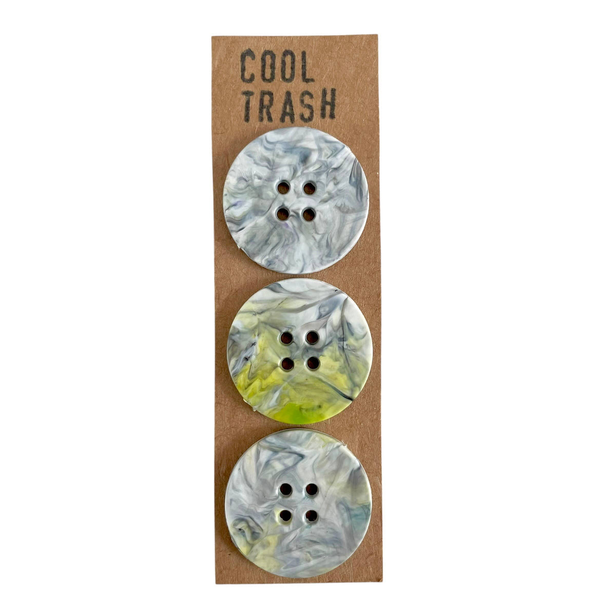 Marble Recycled Plastic Big Buttons Set | 1in - 3ct | Buttons