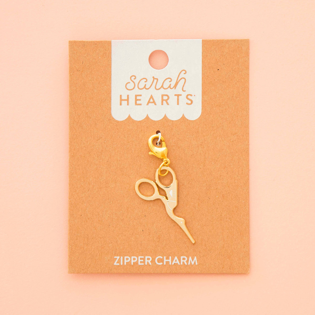 Gold Stork Scissor Zipper Charm | Notions - Progress Keepers