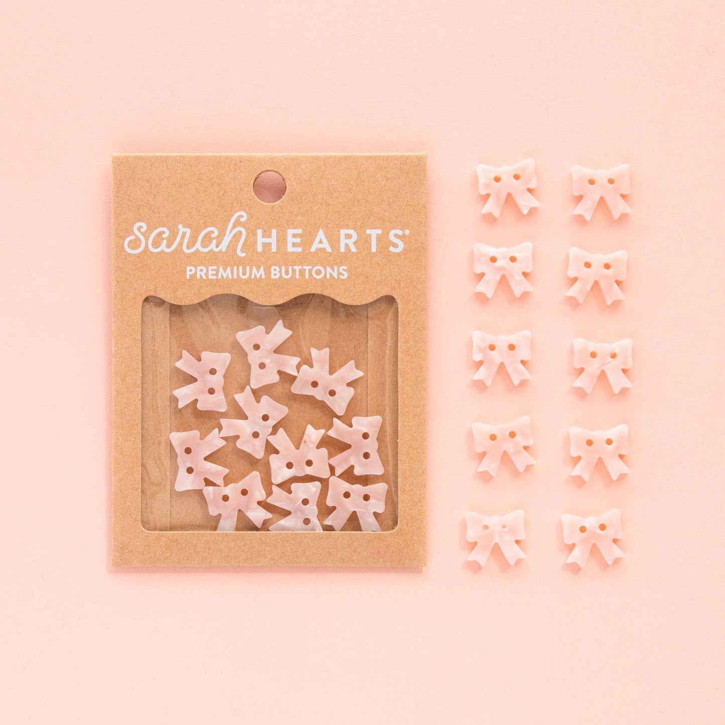 Pink Bow Buttons | 5/8in | 10ct | Buttons