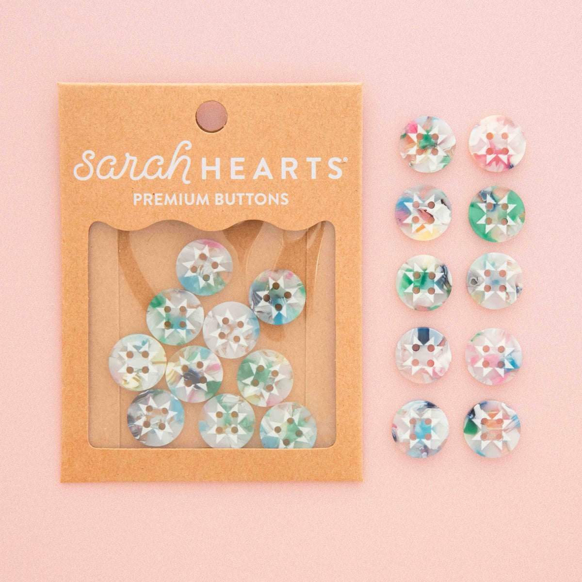 Small Confetti Quilt Star Buttons | Buttons