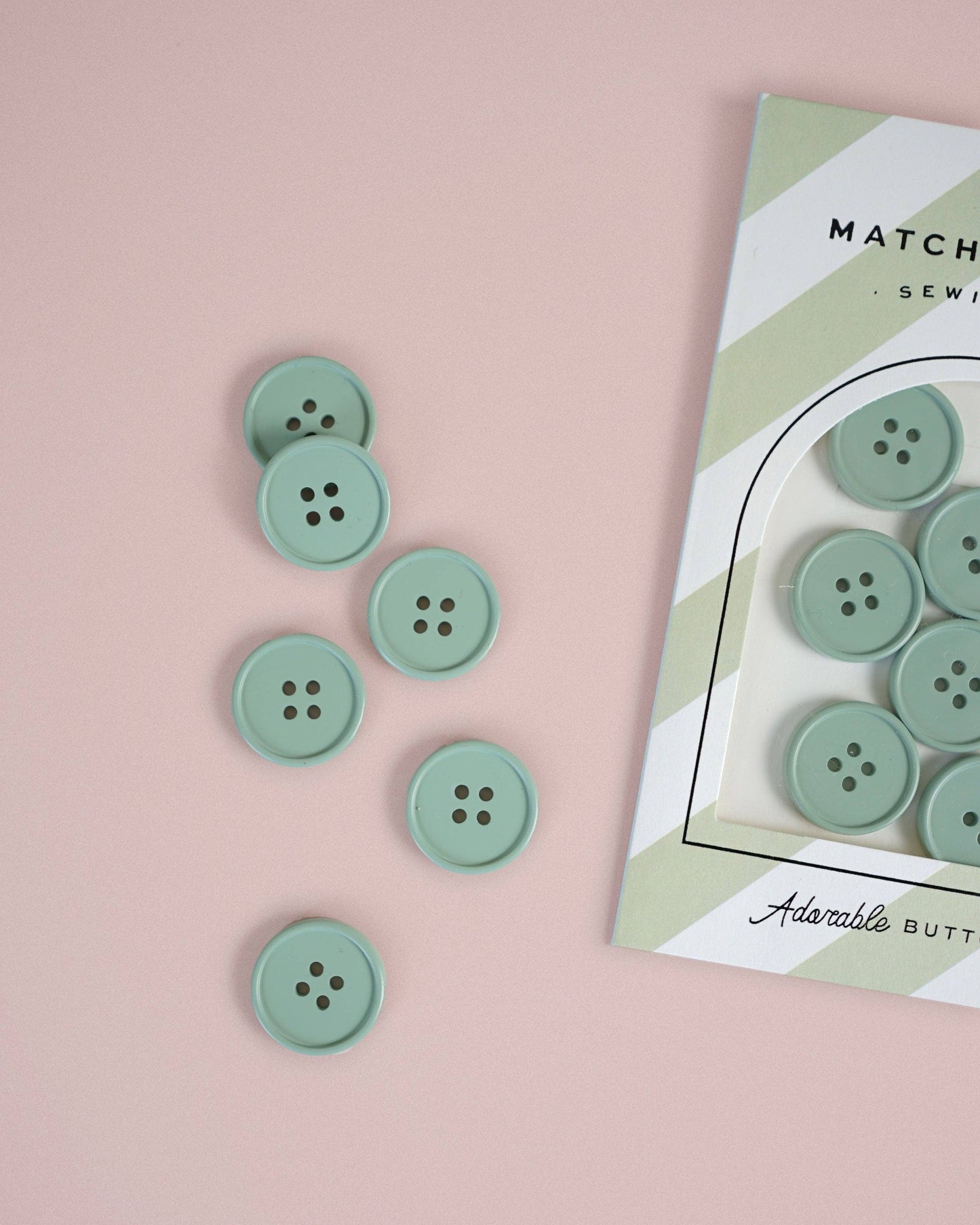 Retro Buttons | Sage | 7/8in | 6ct | Buttons