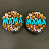 Knitting Needle Point Protectors Mama Flowers Mother Gift Aqua "Mama" | Needle Stoppers