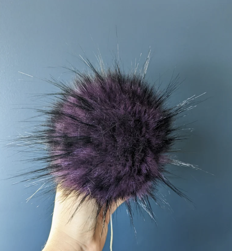 Handmade Faux Fur Pom Pom | Grape | Pom Pom