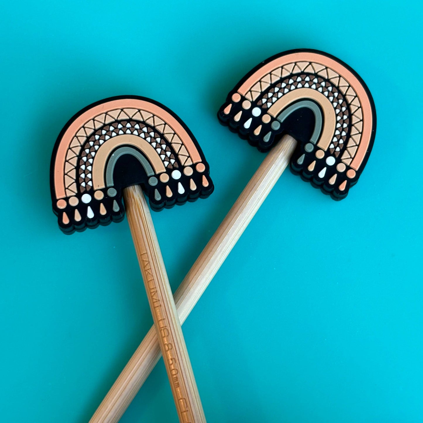 Natural Textured Rainbows Stitch Stoppers | Needle Stoppers