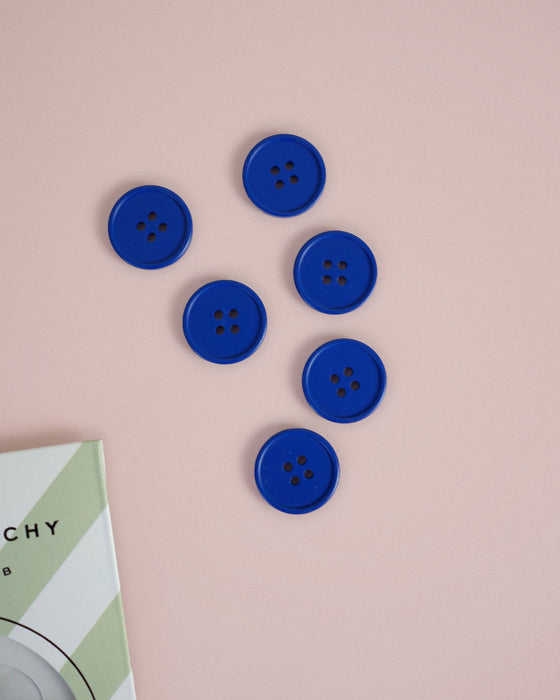 Retro Buttons | Cobalt | 7/8in | 6ct