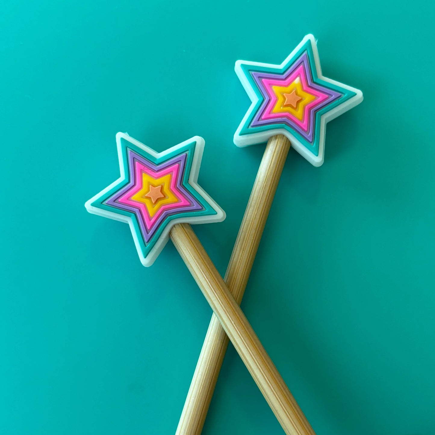 1980s Rainbow Star Stitch Stoppers | Needle Stoppers