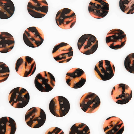 Tortoise Shell Buttons | 1in | 6ct