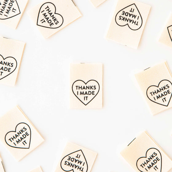 Thanks I Made It Heart Organic Cotton Sew-in Labels | 8ct