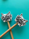 Kawaii Black and White Paw Cat Mom Pet Animal Gift for Knit | Needle Stoppers