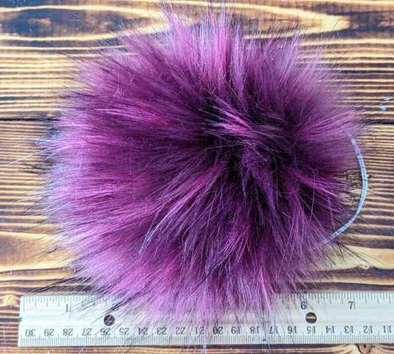 Handmade Faux Fur Pom Pom | Pink Raspberry
