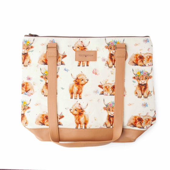 *New* Maisy Highland Cow Mega Trinity Bag – Large Zippered Knitting Project Bag