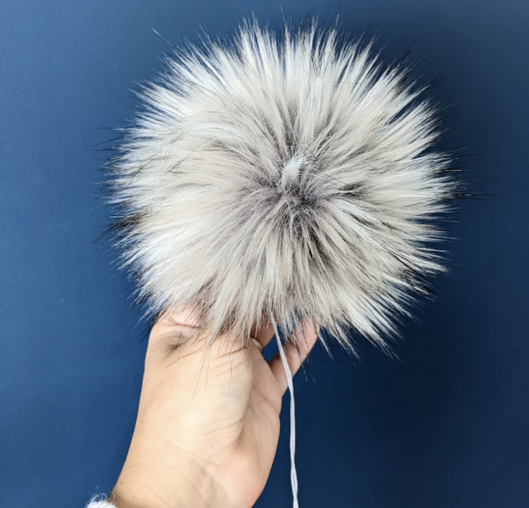 Handmade Faux Fur Pom Pom -| Silver Grey | Pom Pom