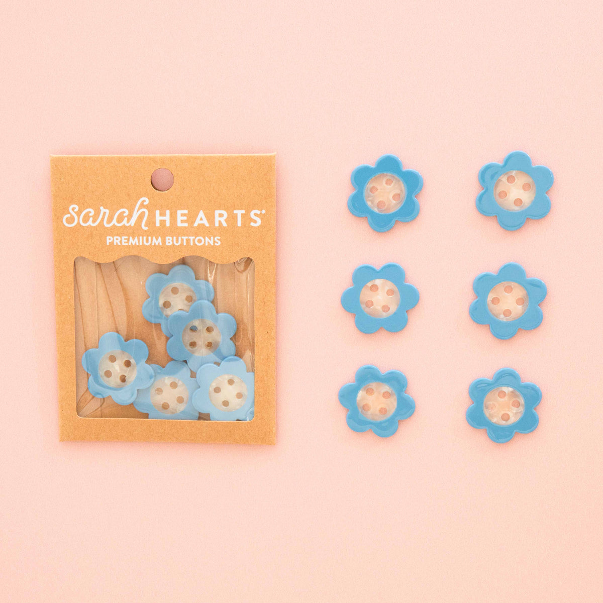 Blue Daisy Buttons | 1 inch | Buttons
