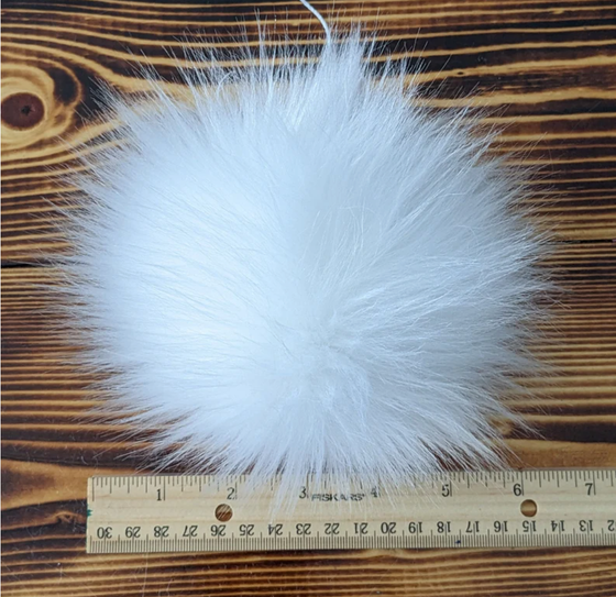 Handmade Faux Fur Pom Pom | Pure White
