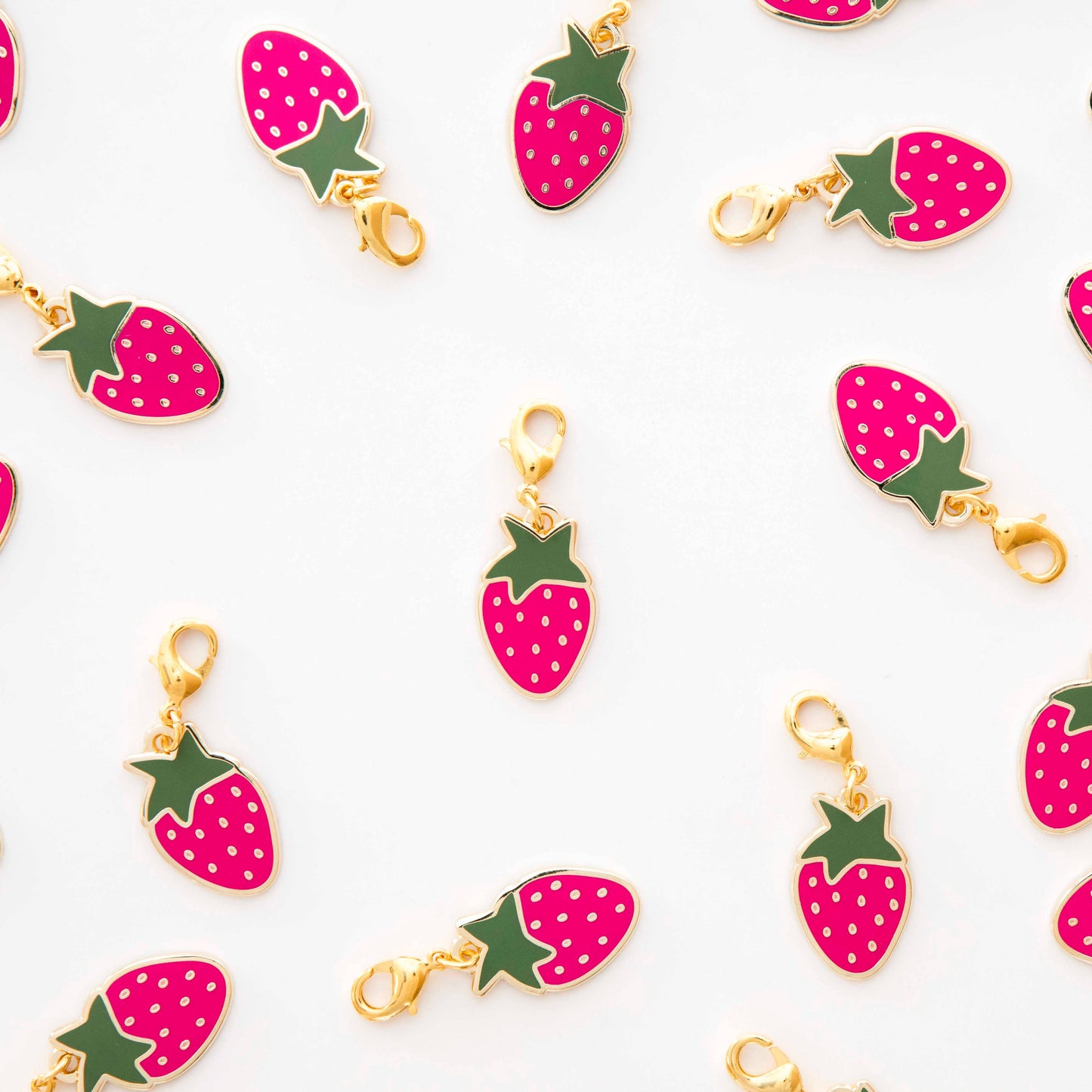 Strawberry Enamel Removable Zipper Charm | Notions - Progress Keepers