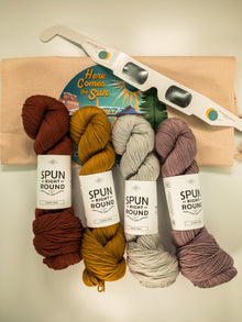   Here Comes the Sun Eclipse Shawl Kit  |  4-Color Version  |  Spun Right Round by Lift Bridge Yarns sold by Lift Bridge Yarns