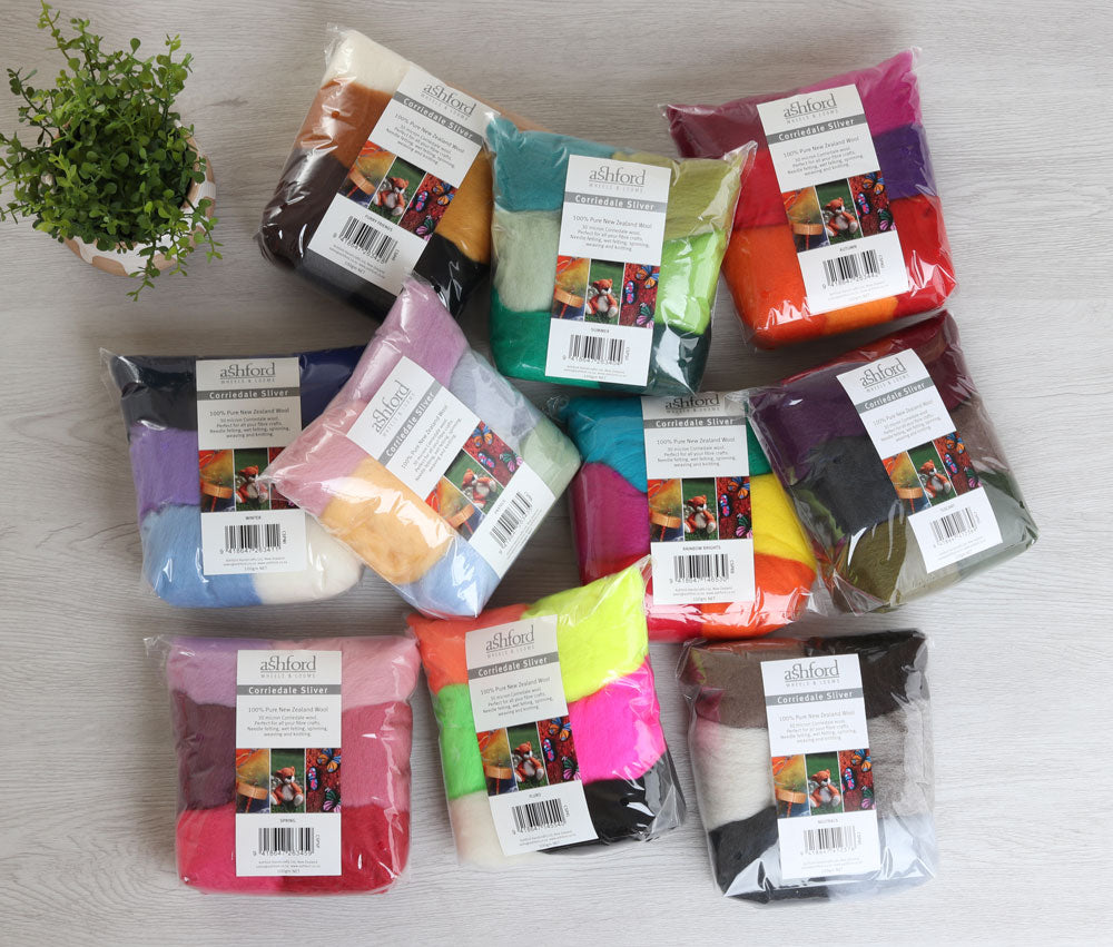 Corriedale Sliver | 7 Color Pack | AVAILABLE FOR SPECIAL ORDER | Weaving Yarns