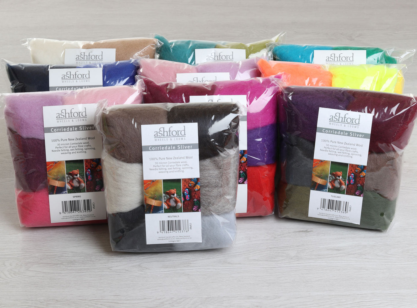 Corriedale Sliver | 7 Color Pack | AVAILABLE FOR SPECIAL ORDER | Weaving Yarns