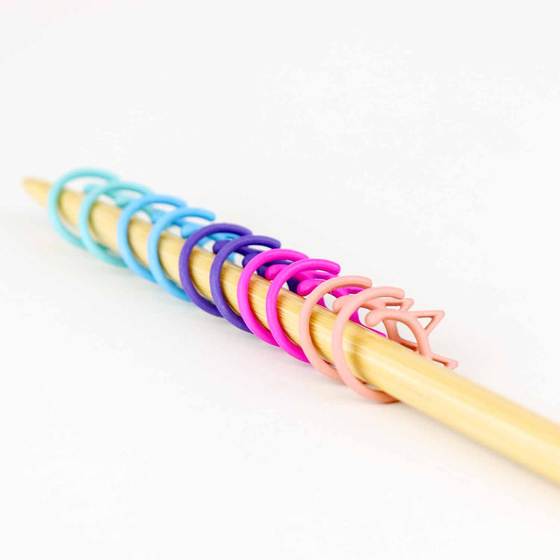 Cat Clips | Removable Stitch Markers - Pastel Rainbow | Notions - Stitch Markers