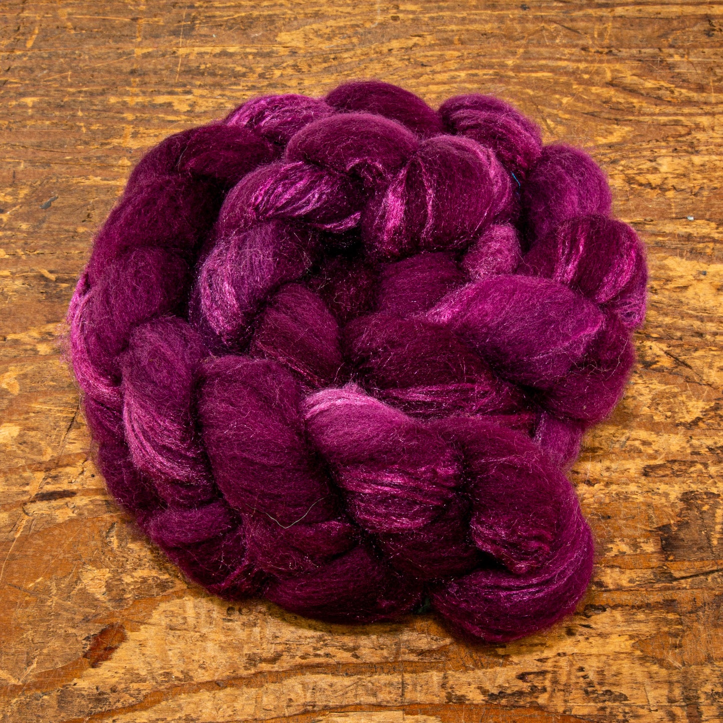 Spinning Fiber | 70% BFL, 30% Tussah Silk Purple (tonal) | Consignment - Spinning Fiber