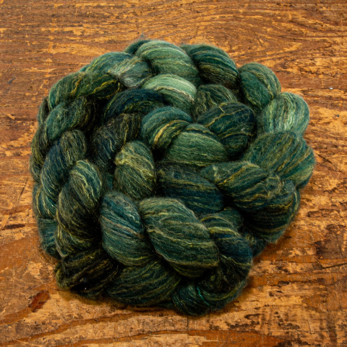 Spinning Fiber | 75% Cormo 25% Mulberry (Cultivated) Silk Green (tonal) | Consignment - Spinning Fiber
