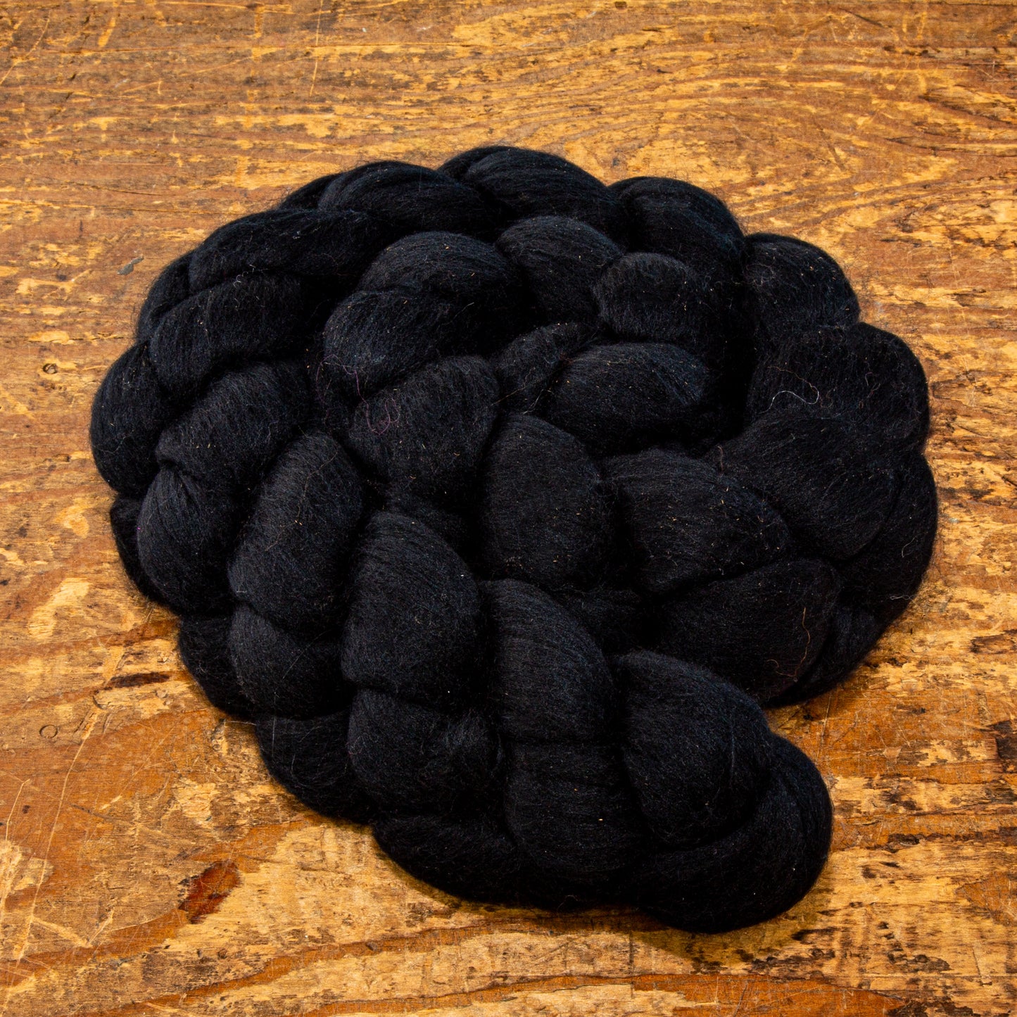 Spinning Fiber | 80% 18.5 Micron Black Merino and 20% Sari Silk Plain Black | Consignment - Spinning Fiber