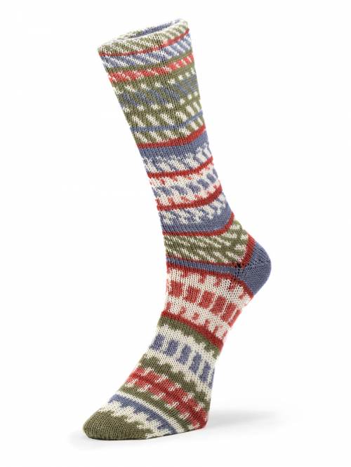 Christmas Sock Color 03 (Coral - Khaki - Lavender - Olive) | Yarn - Fingering