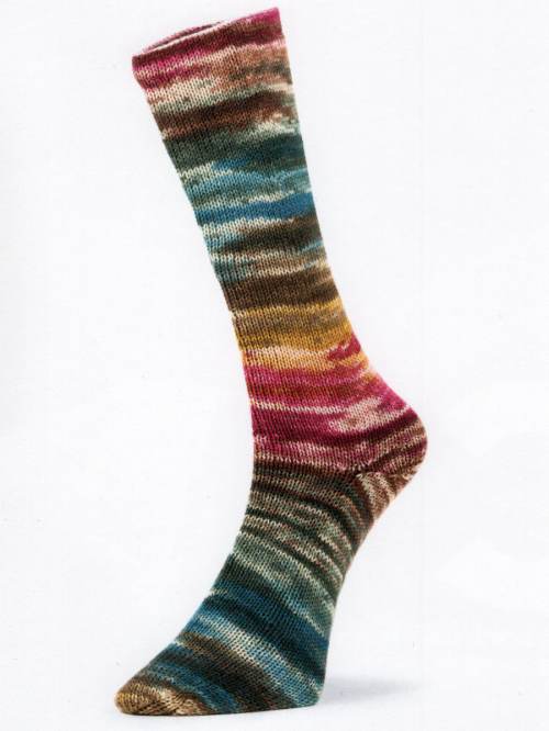 Mad Socks #01 (Olive Turquoise Mustard Berry) | Yarn - Fingering