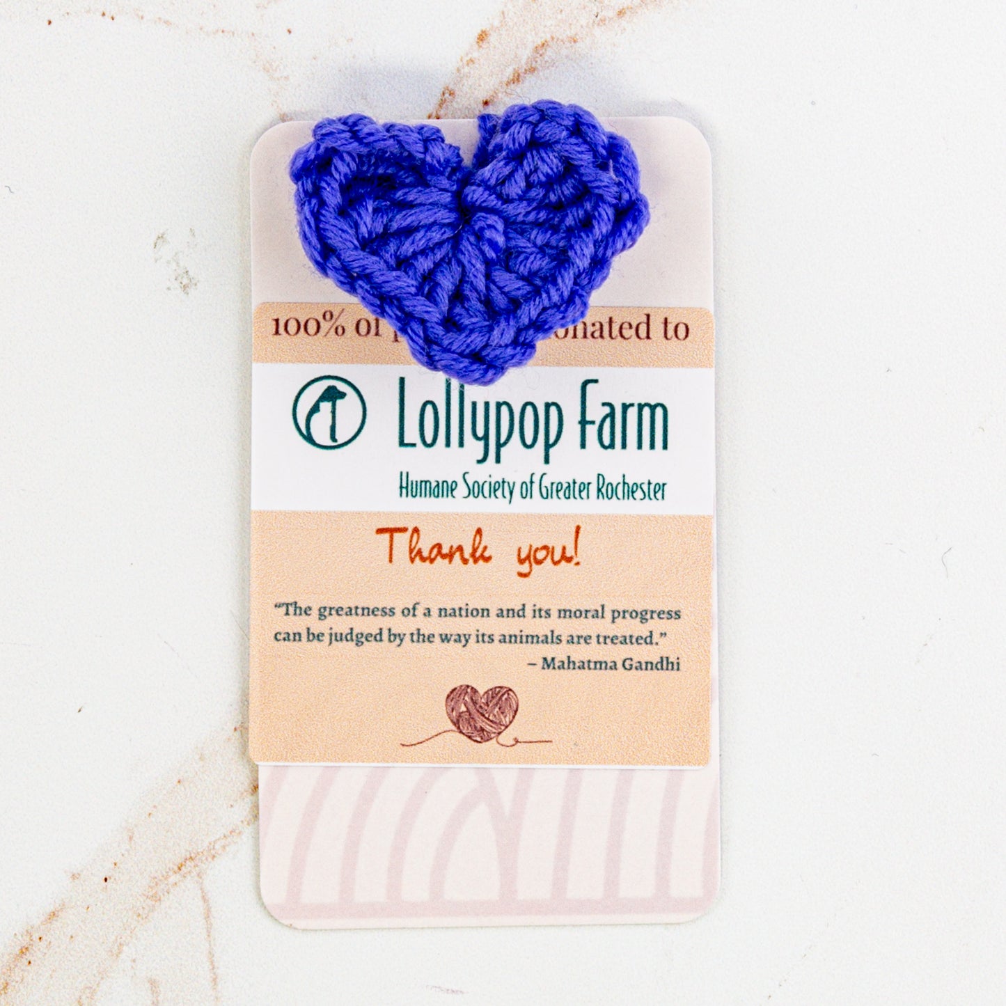 Lollypop Farm Donation | Crocheted Heart | Donation
