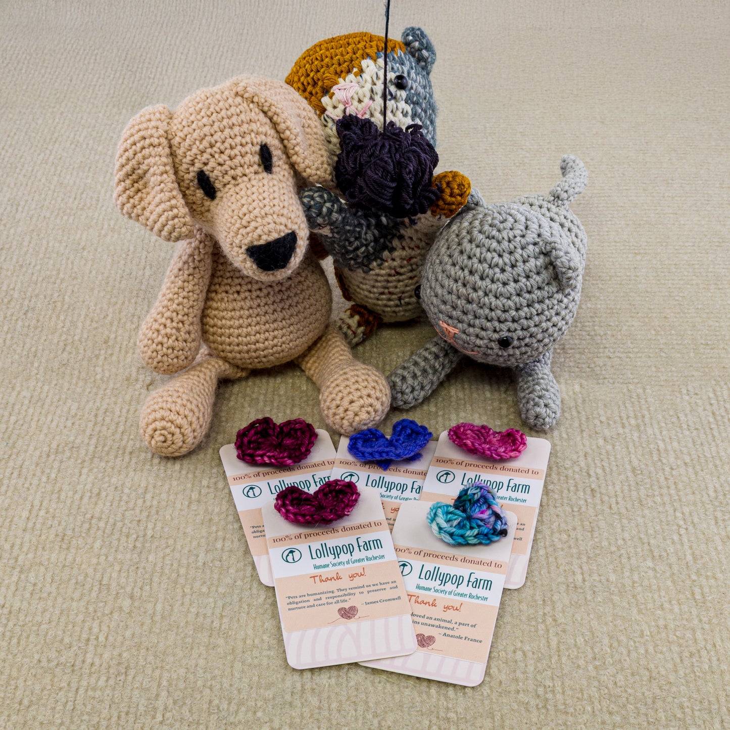 Lollypop Farm Donation | Crocheted Heart | Donation