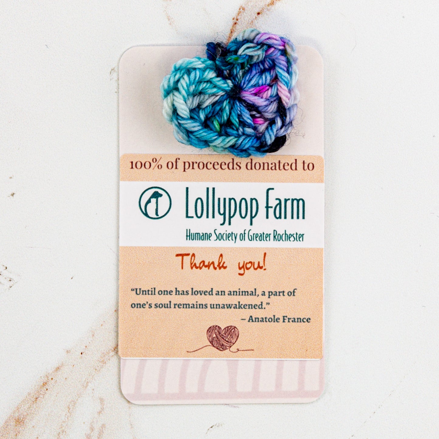Lollypop Farm Donation | Crocheted Heart | Donation