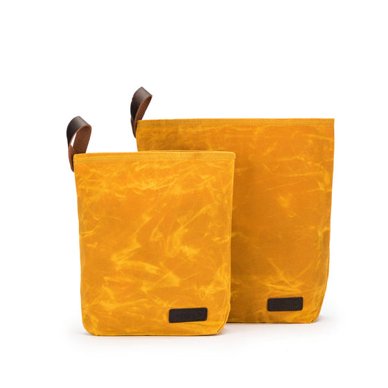  Maker's Canvas Knit Sacks (Set of 2) | Mustard by della Q sold by Lift Bridge Yarns
