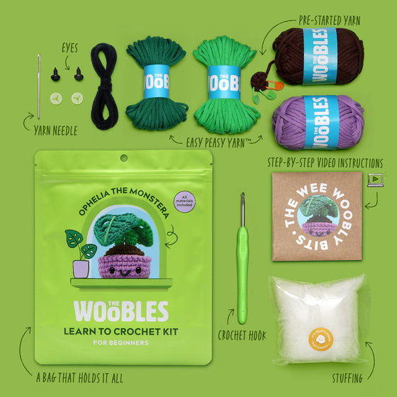 The Woobles | Ophelia the Monstera Plant Crochet Kit – Lift Bridge