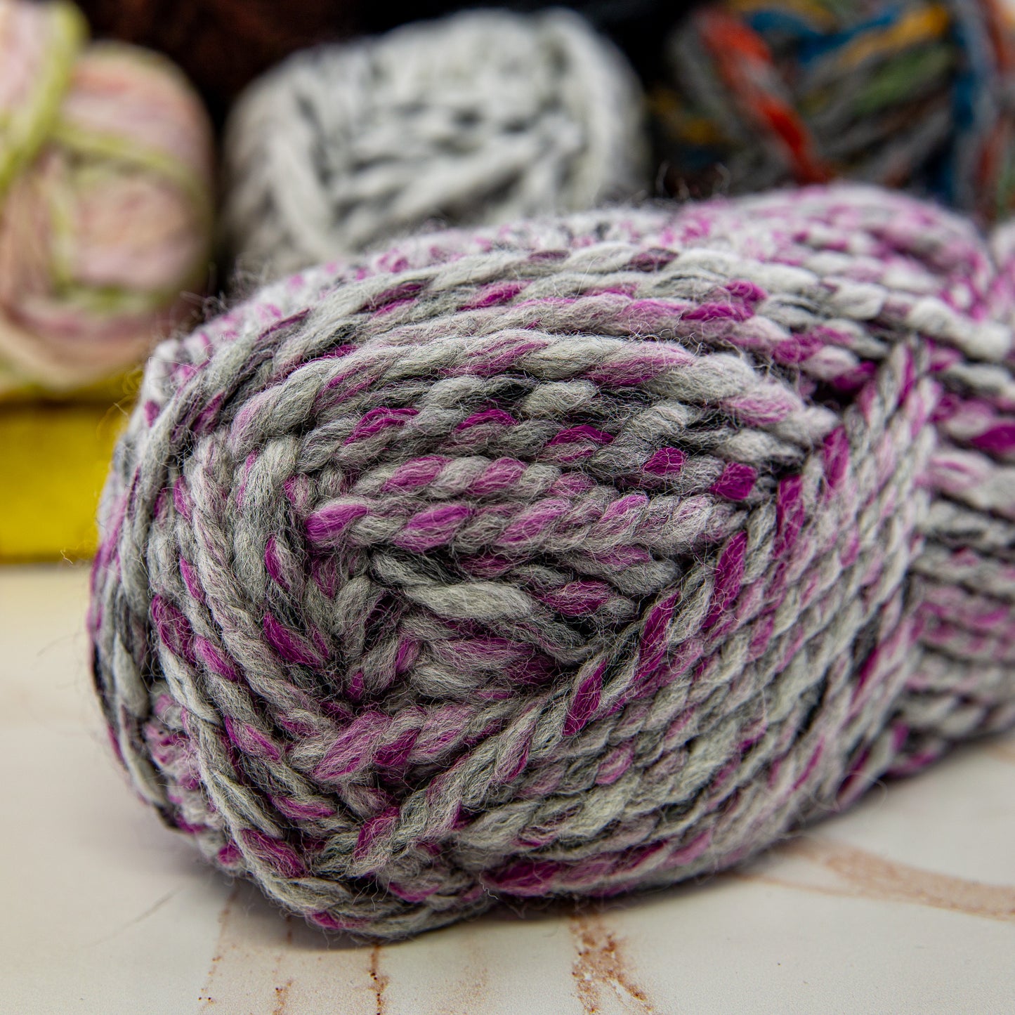 Encore Mega Colorspun Pink Grey (7166) | Yarn - Super Bulky