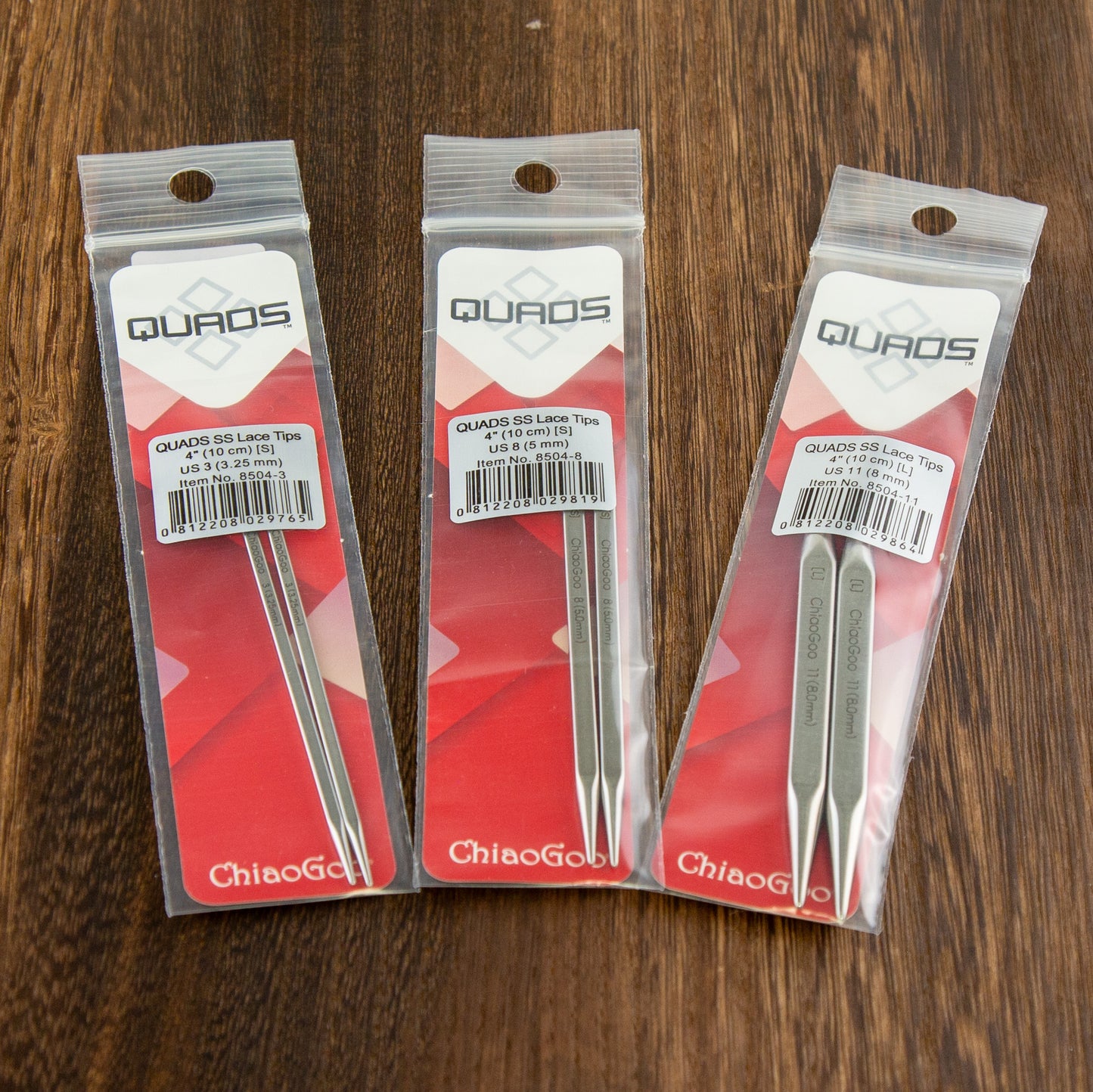 Interchangeable Needles | QUADS SS Lace Tips - 4 inch | Needles