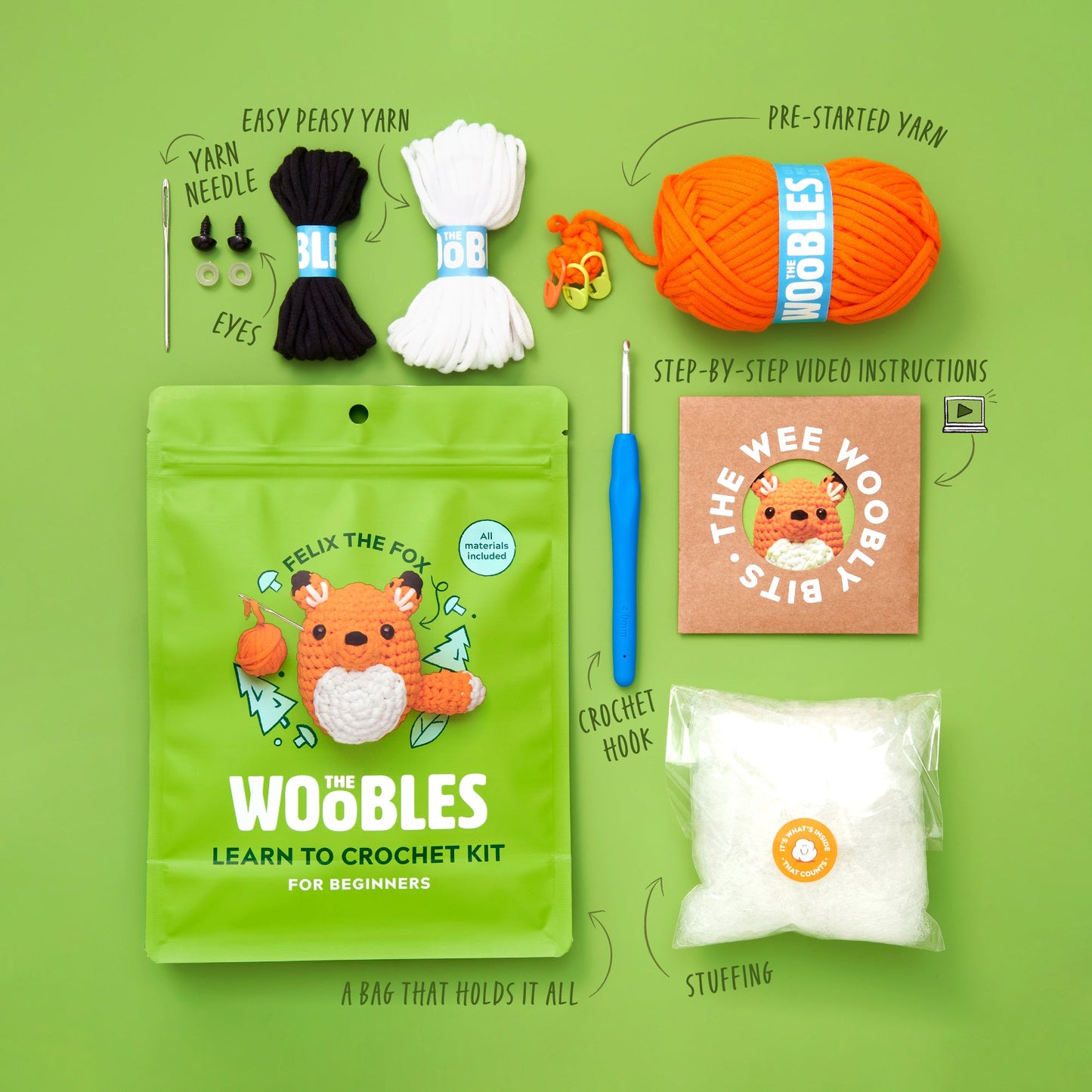 Felix the Fox | Beginner Crochet Kit | Crochet Kit