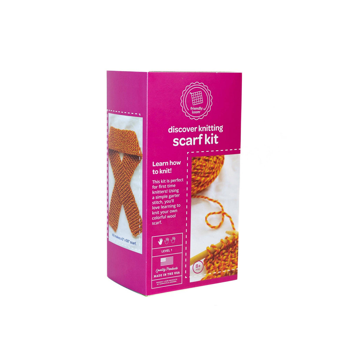 Discover Knitting: Scarf Kit - Orange | knitting kit