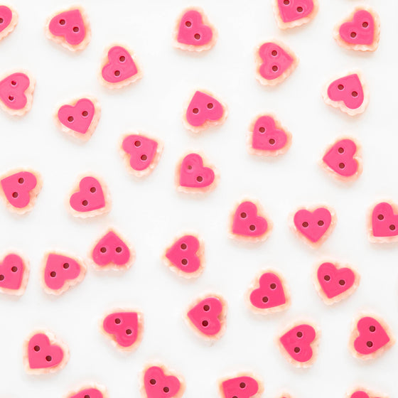 Pink Sweet Heart Buttons | 5/8in | 10ct