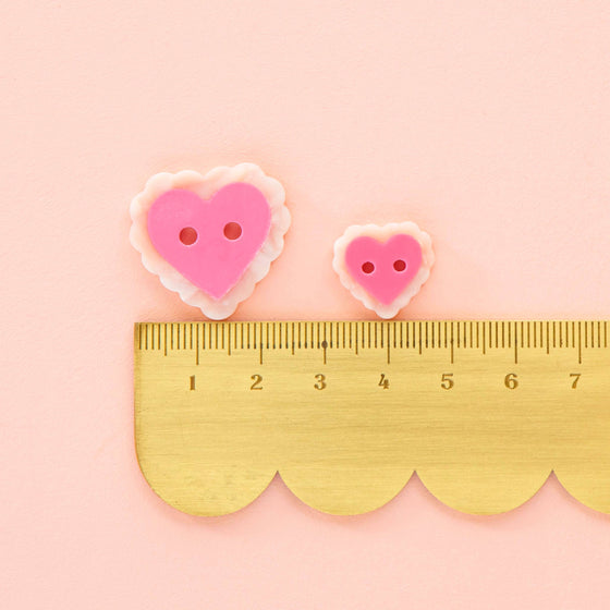 Pink Sweet Heart Buttons | 5/8in | 10ct