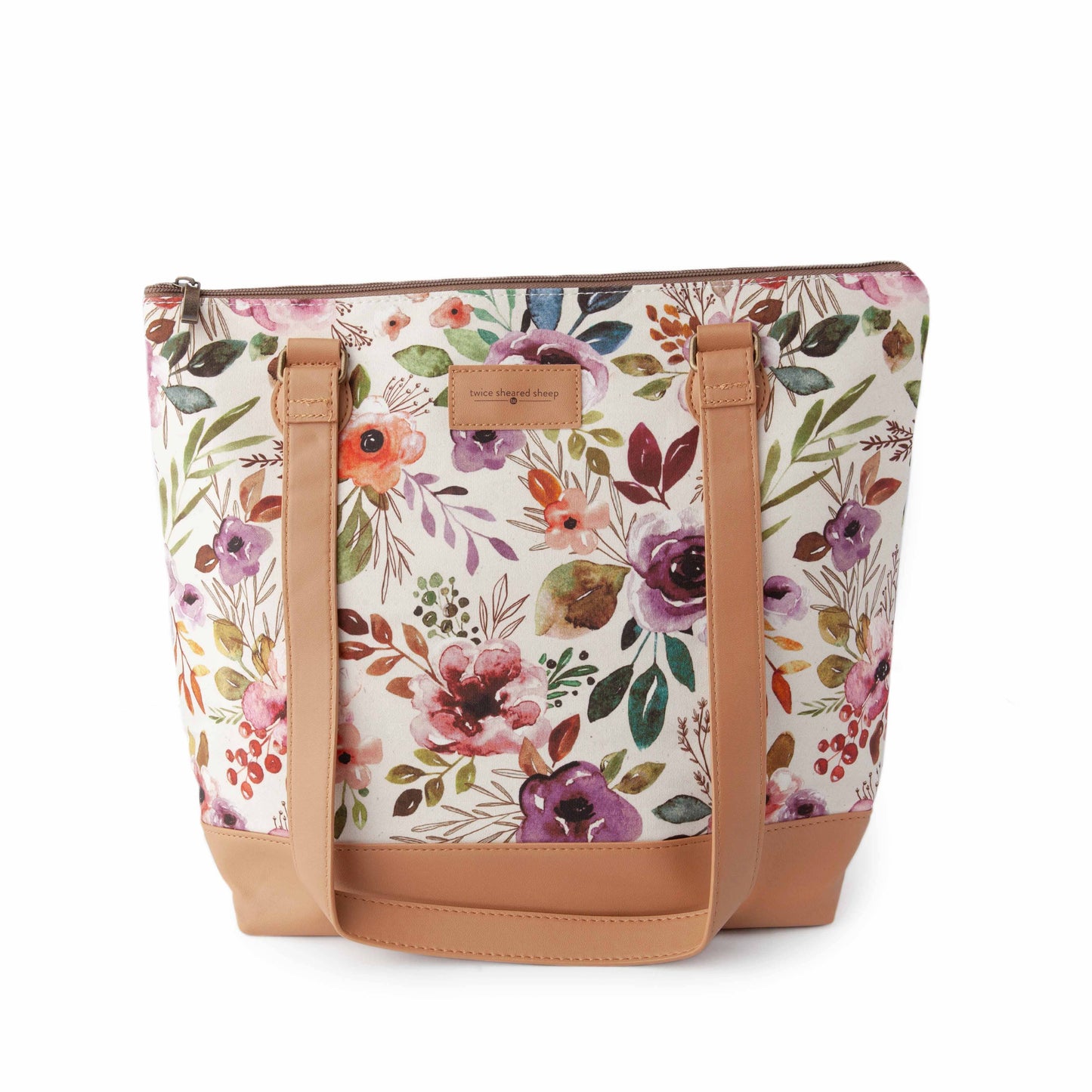 Spring Floral Mega Trinity Bag – Large Zippered Knitting Project Bag | Project Bag