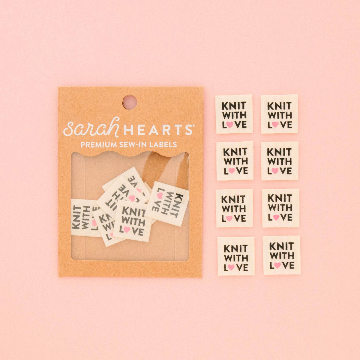 Knit With Love Organic Sewing Cotton Labels | Sew-in Labels