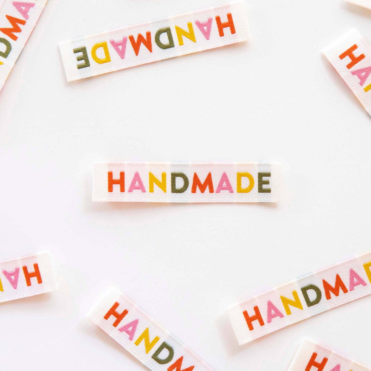 Handmade Woven Sewing Labels | Muted Colors | 8ct | Sew-in Labels