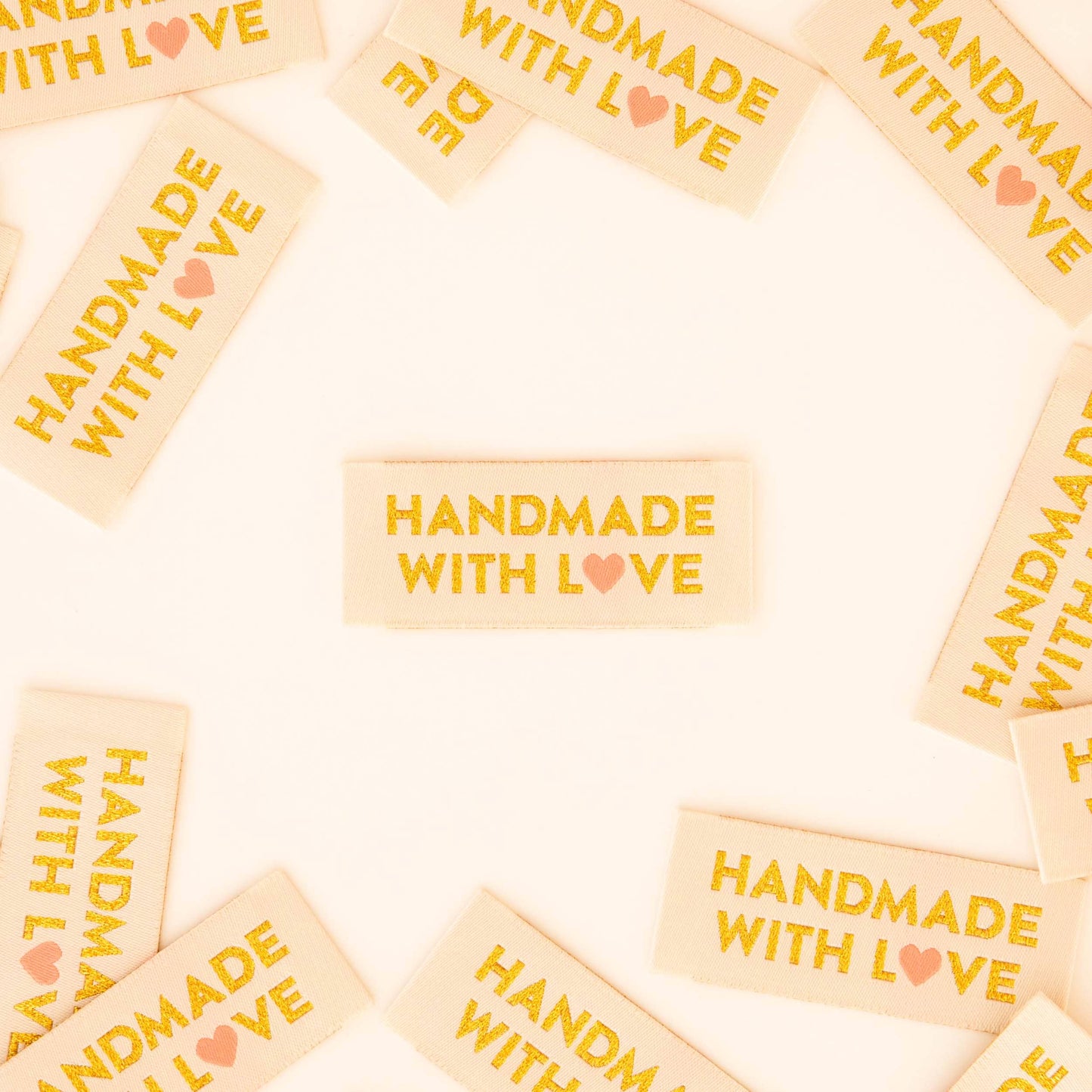 Handmade with Love Gold Sewing Woven Labels | 8ct | Sew-in Labels