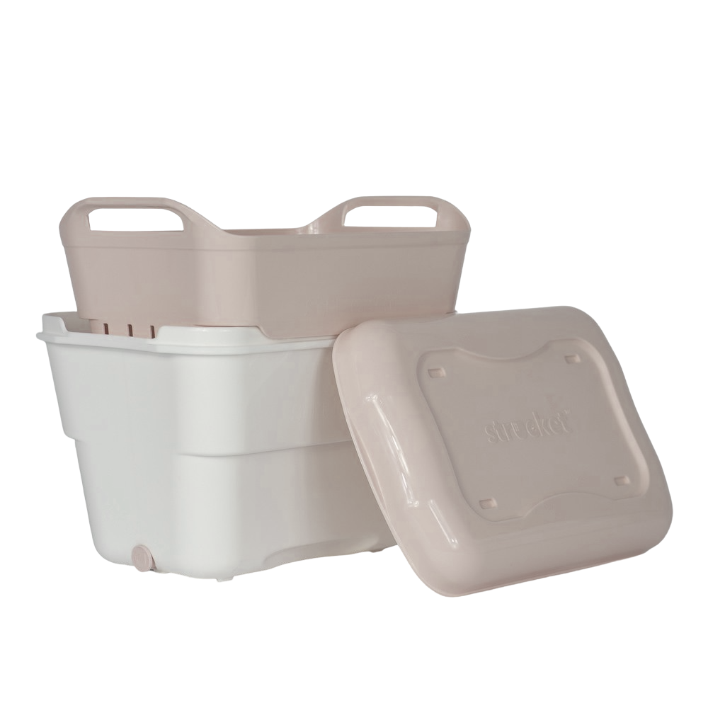 Strucket 4.5L Mini Strainer Bucket with Lid | Sand | Washing Bucket
