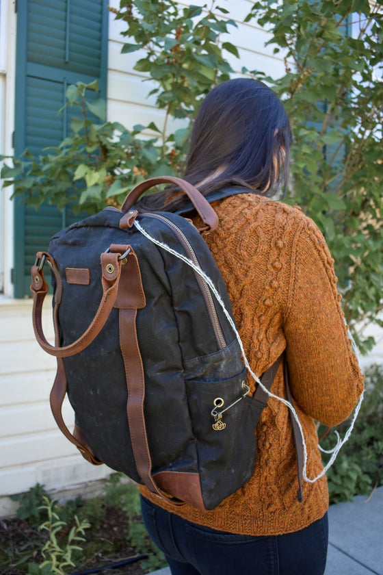  Maker's Canvas Backpack | Mustard by della Q sold by Lift Bridge Yarns