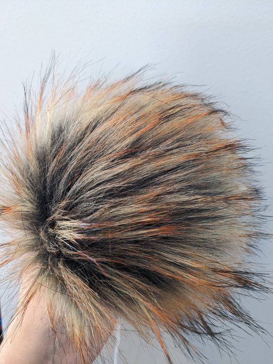 Handmade Faux Fur Pom | Fall Orange