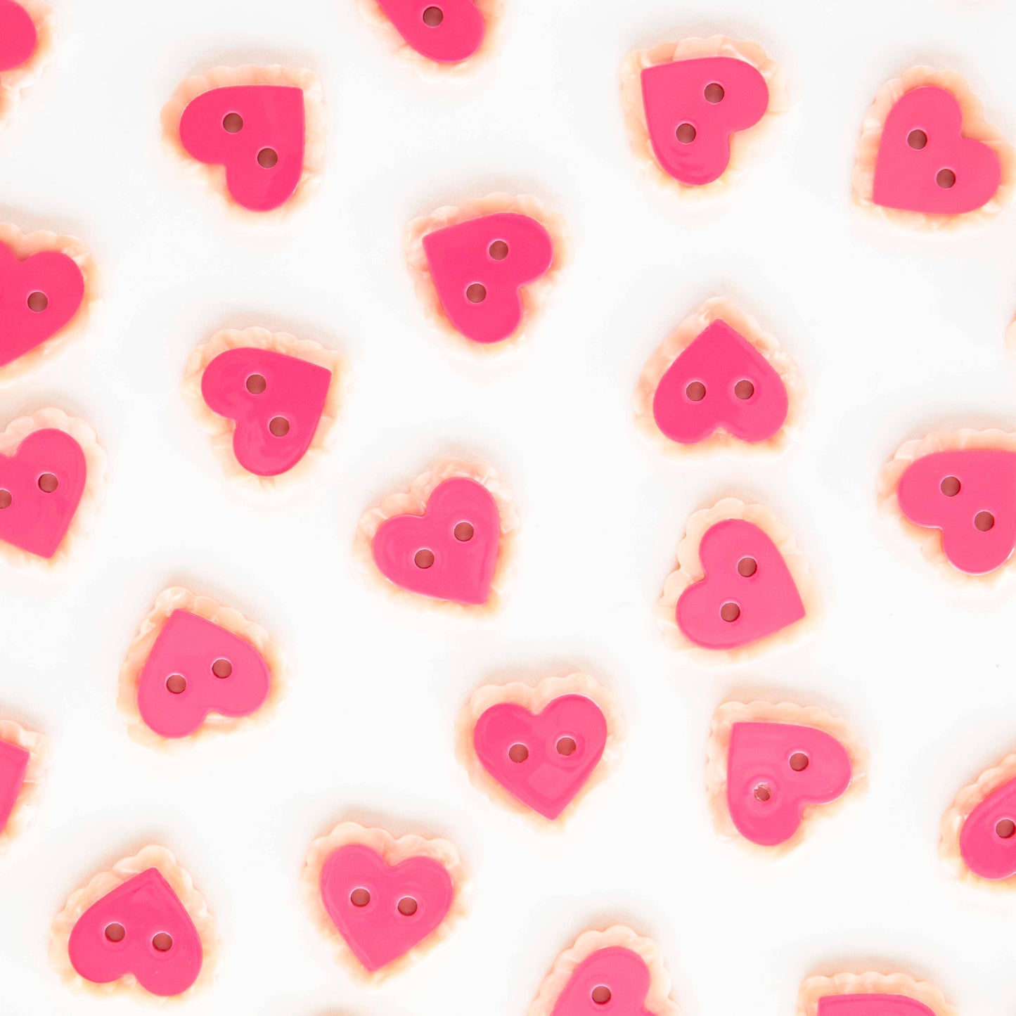 Pink Sweet Heart Buttons | 1in | 6ct | Buttons