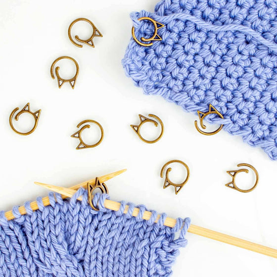 Bronze Cat Clips | Removable Stitch Markers - Bronze by Twice Sheared Sheep sold by Lift Bridge Yarns