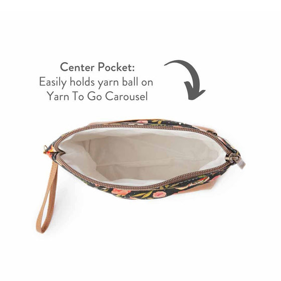 Mini Trini Bag | Small Zippered Sock Project Bag | Night Forest